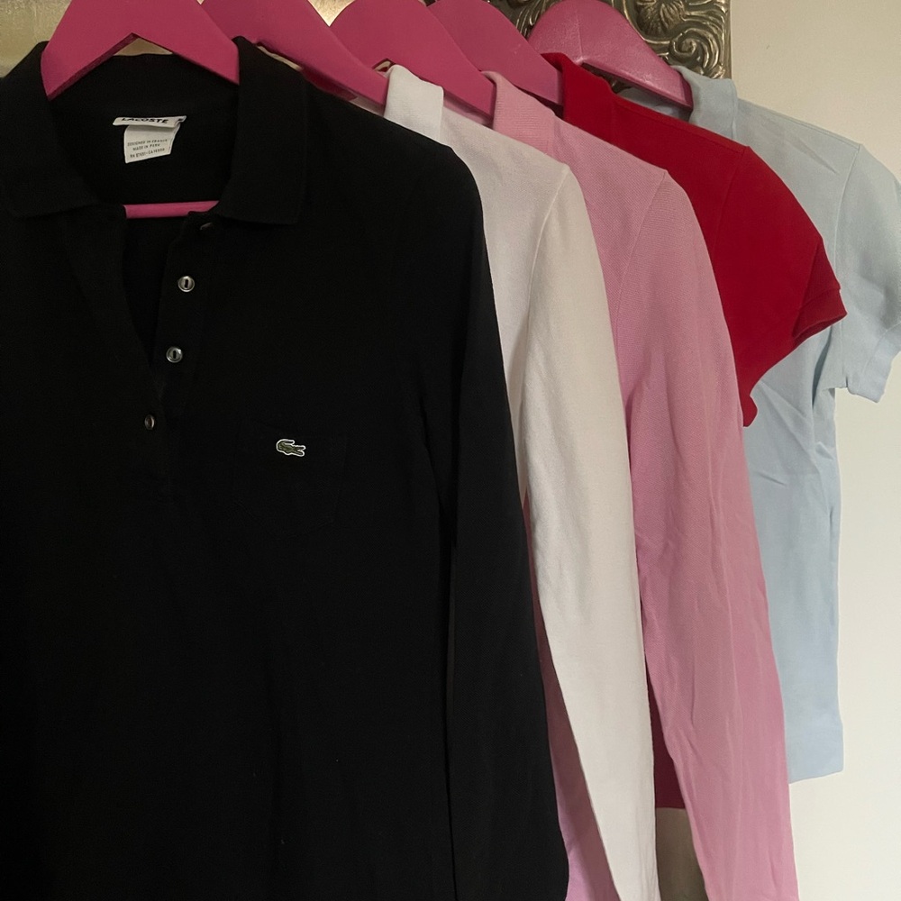 Lacoste Polo Shirt Set - Black, White, Pink, Red, Light Blue